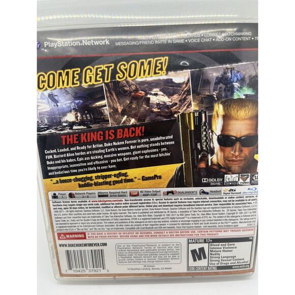 Duke Nukem Forever PS3 Sony Playstation 3 Complete in Box CIB - TESTED - Picture 4 of 7